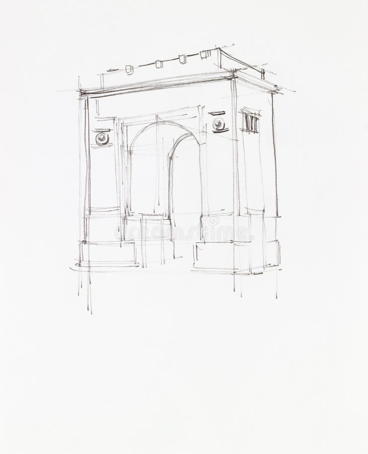 Triumph Arch in Bucharest stock illustration