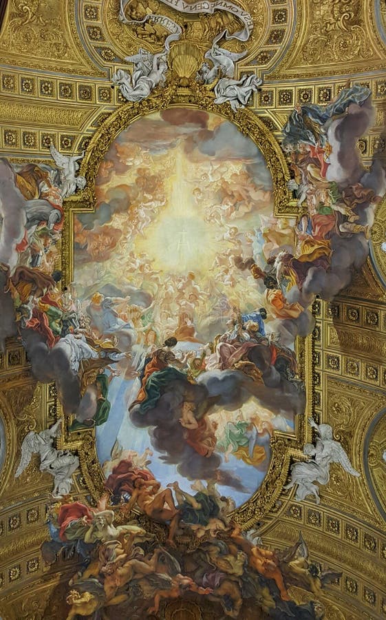 Triumph des Namens von Jesus, Kirche des Gesu, Rom, Italien stockbilder Triumph des Namens von Jesus, Kirche des Gesu, Rom, Italien stockbilder