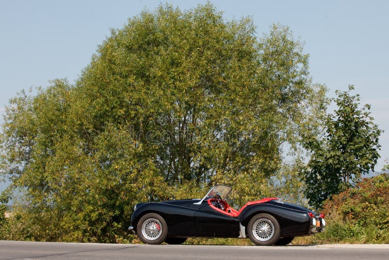 Triumph TR in the nature stock photo Triumph TR in the nature stock photo