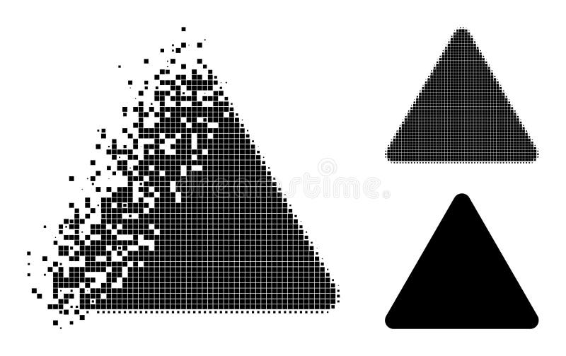 Triunghi pixelat pixelat deteriorat cu versiunea semiton stock illustration