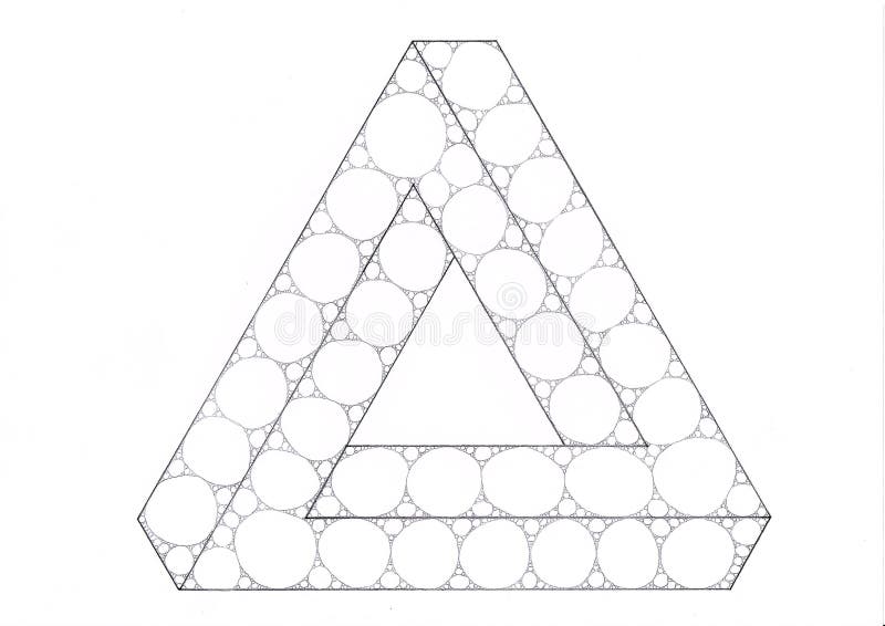 Triângulo impossível enchido com as elipses e os círculos ilustração royalty free