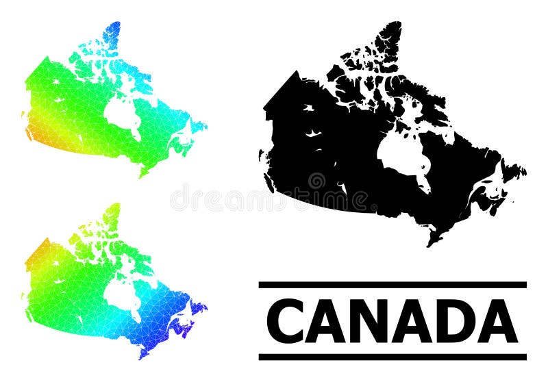 Triângulo preenchido no mapa do arco-íris do canadá com gradiente diagonal ilustração stock