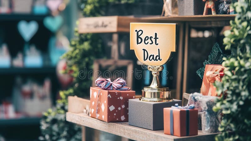 Trofeo del mejor papá con regalos libre illustration