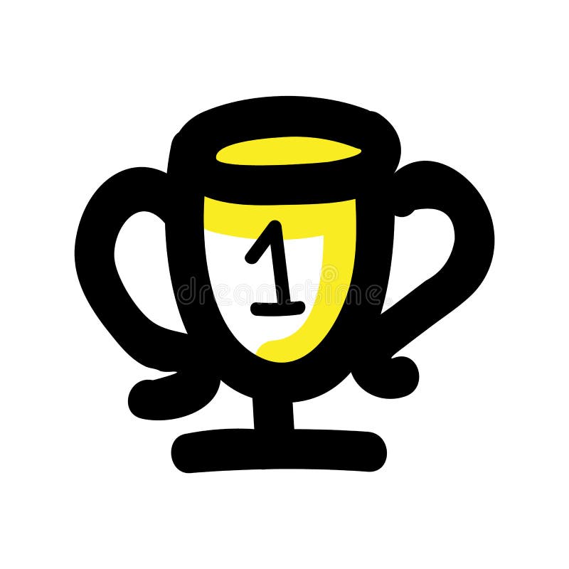 Trofeum Hand Drawn First Place Konkurs Zdobywcy Nagrody Koncepcyjnej Zwycięzca konkursu na piktogram — prosty motyw ikony, Bujo ilustracja wektor Trofeum Hand Drawn First Place Konkurs Zdobywcy Nagrody Koncepcyjnej Zwycięzca konkursu na piktogram — prosty motyw ikony, Bujo ilustracja wektor