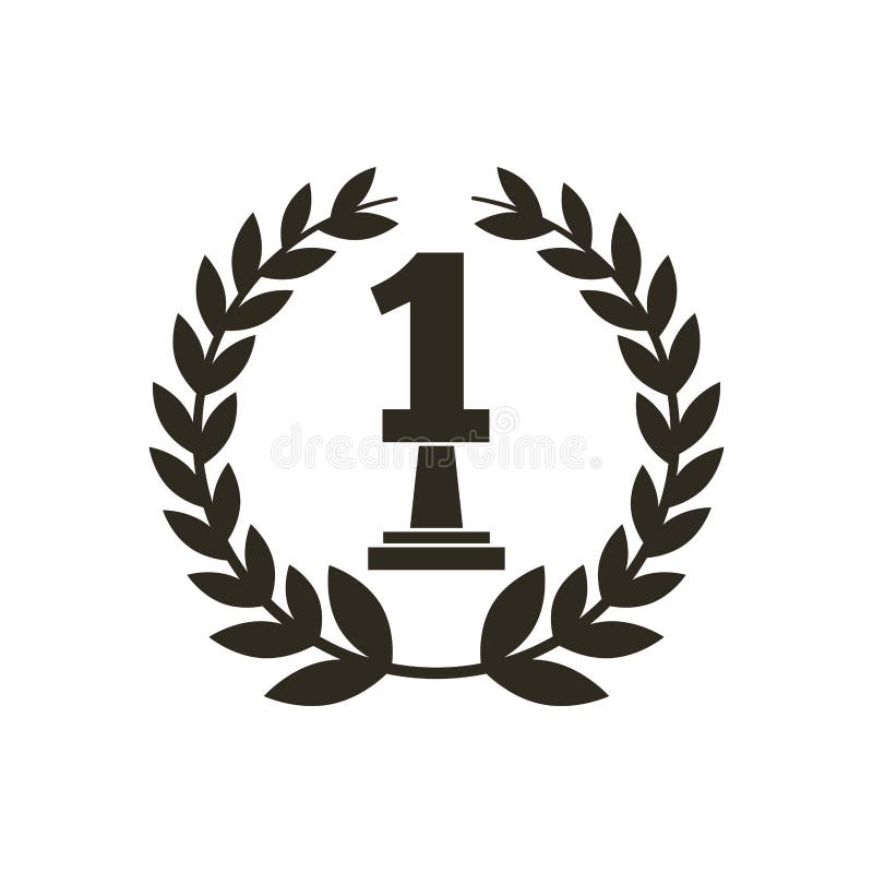 Trofésymbol för nummer ett vektor illustrationer Trofésymbol för nummer ett vektor illustrationer