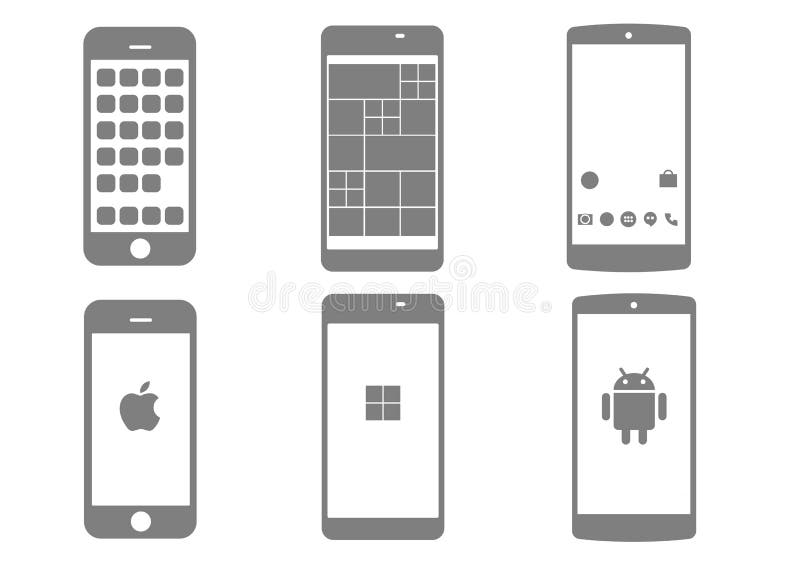 Trois genres de téléphone intelligent illustration de vecteur