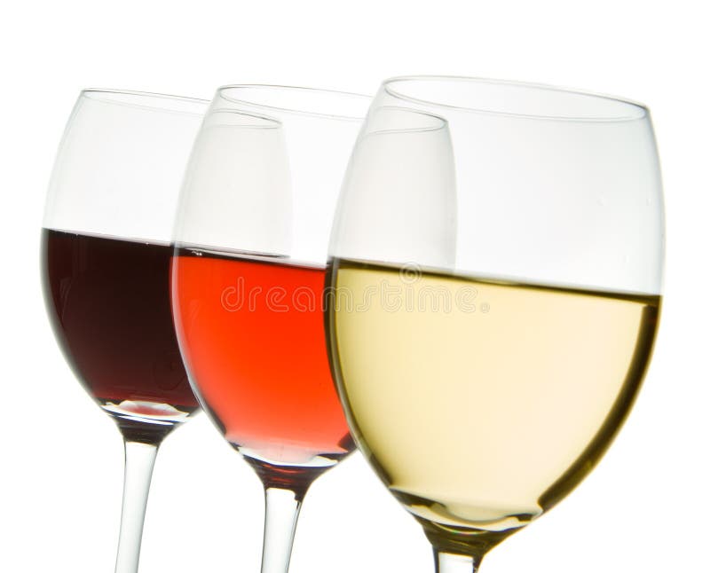 Trois glaces de vin images stock Trois glaces de vin images stock
