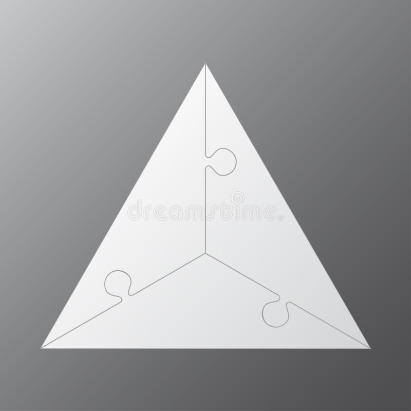 Trois morceaux déconcertent le graphique denteux de l'information de triangle illustration de vecteur Trois morceaux déconcertent le graphique denteux de l'information de triangle illustration de vecteur