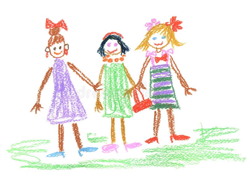Trois petites filles illustration de vecteur Trois petites filles illustration de vecteur