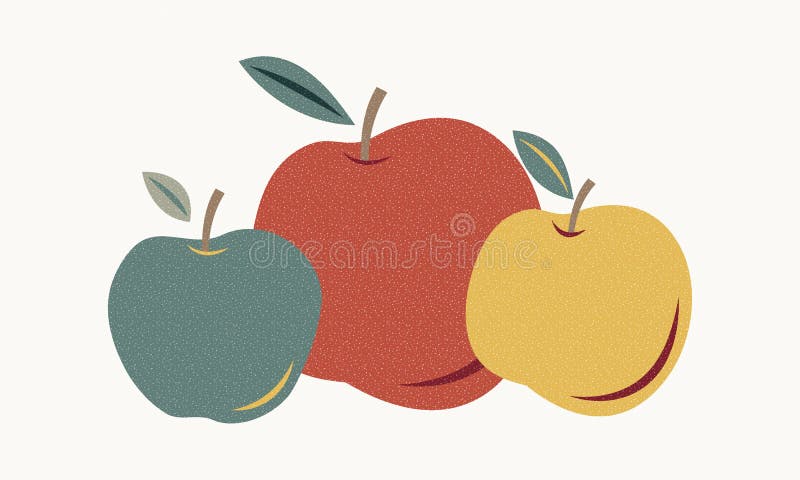 tonehøjde offentliggøre begynde Trois pommes illustration de vecteur. Illustration du étiquette - 61851472