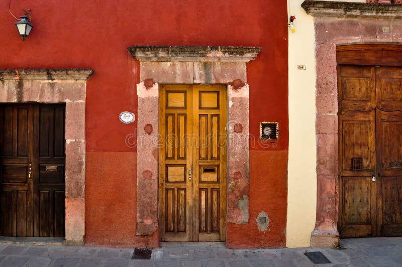 Three doors with different sizes, San Miguel de Allende, Mexico. Three doors with different sizes, San Miguel de Allende, Mexico.