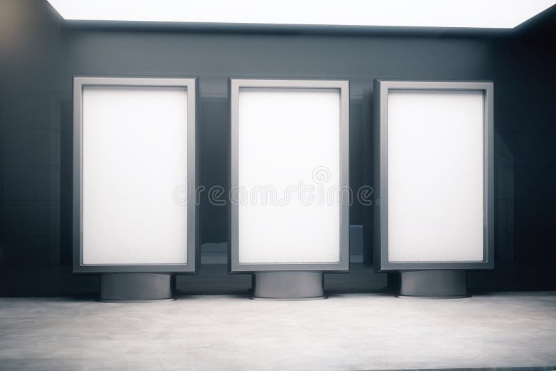 Trois supports en blanc d'annonce illustration stock Trois supports en blanc d'annonce illustration stock