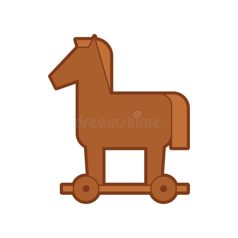 Trojan Horse Isolated Wooden Horse Stock