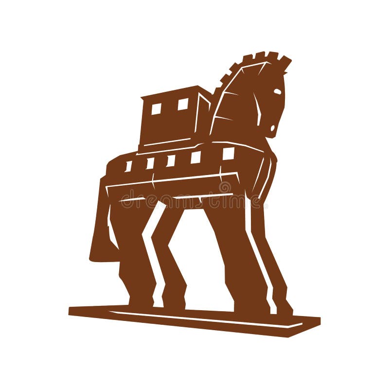 Trojan horse. White background.Vector illustration