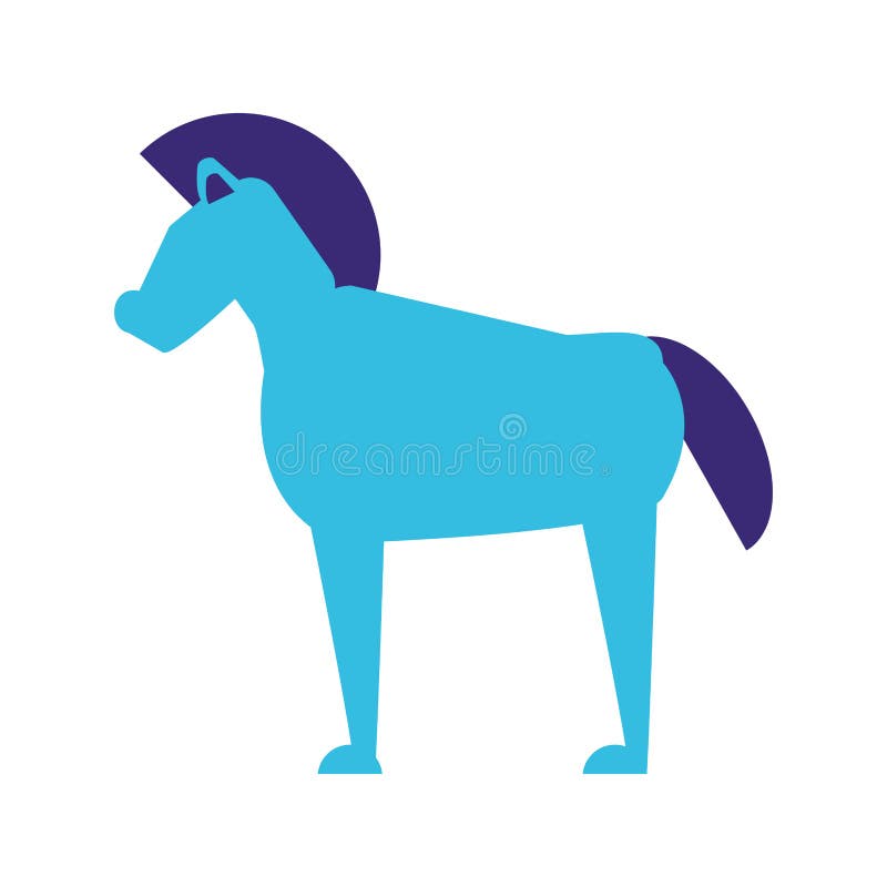 Trojanska hästen isolerad symbol stock illustrationer Trojanska hästen isolerad symbol stock illustrationer