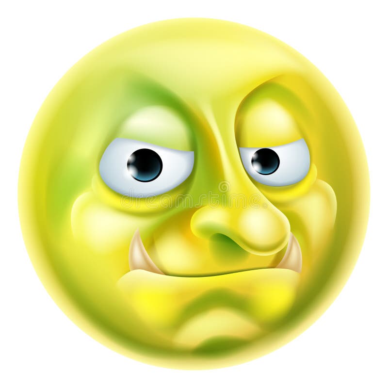 Ogre Sad Emoji Goblin Sorrowful Emotion Isolated Green Monster