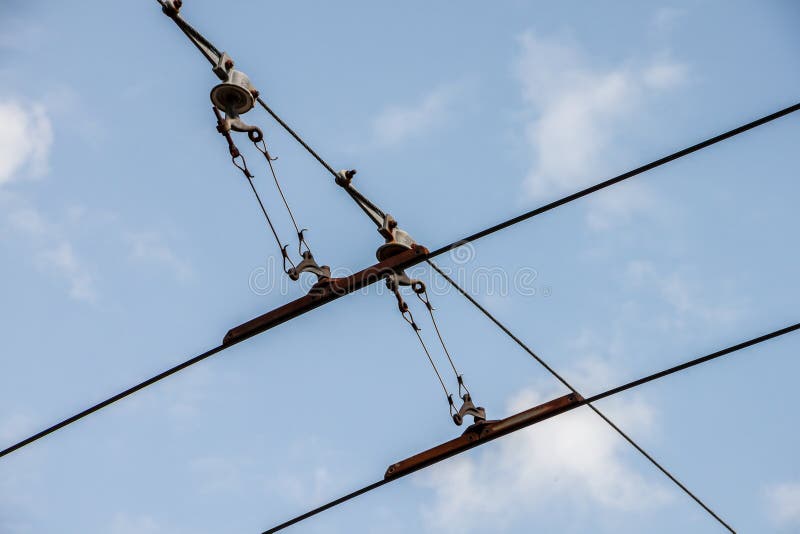 Trolley line stock image. Image of railing, line, network 62007001