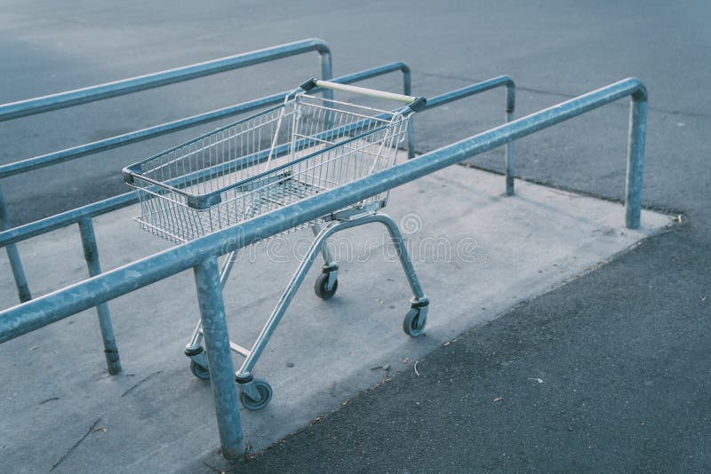 The Trolley Parking on the Trolley Parking at Car Park during Sunset