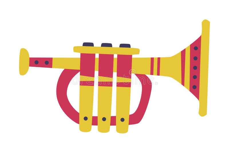 Trompeta como instrumento musical eólico y símbolo mexicano de ilustración vectorial