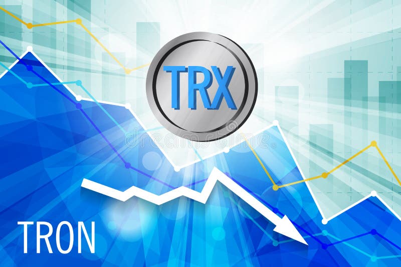 Tron cryptocurrency w jaskrawych promieniach na tle z statis ilustracji Tron cryptocurrency w jaskrawych promieniach na tle z statis ilustracji
