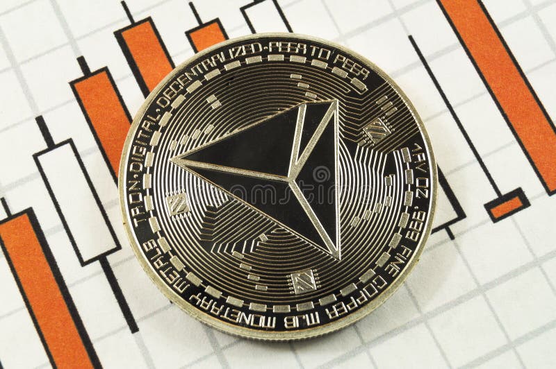 Tron es una manera moderna de intercambio y esta moneda crypto es imagen de archivo Tron es una manera moderna de intercambio y esta moneda crypto es imagen de archivo