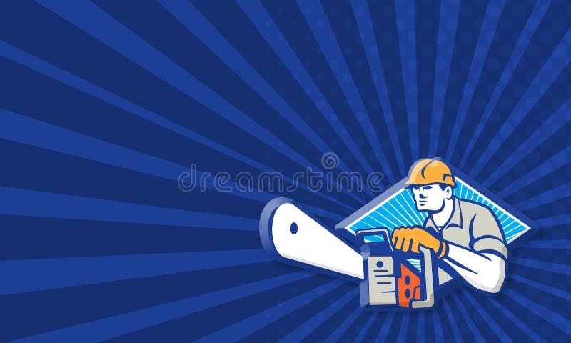 Tronçonneuse de Tree Surgeon Arborist de bûcheron rétro illustration libre de droits Tronçonneuse de Tree Surgeon Arborist de bûcheron rétro illustration libre de droits