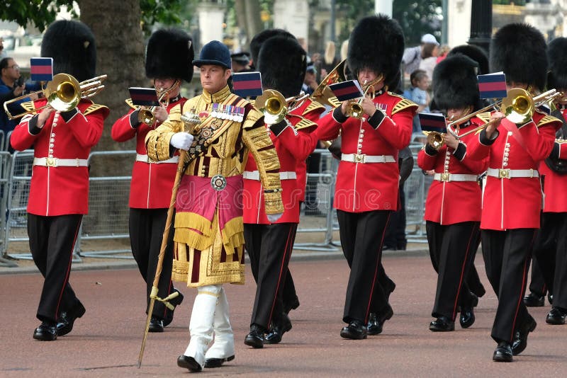Trooping the Colour Ceremony, London UK. Marching Military Band ...