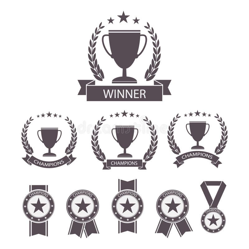 Trophy and awards icons set. royalty free illustration Trophy and awards icons set. royalty free illustration