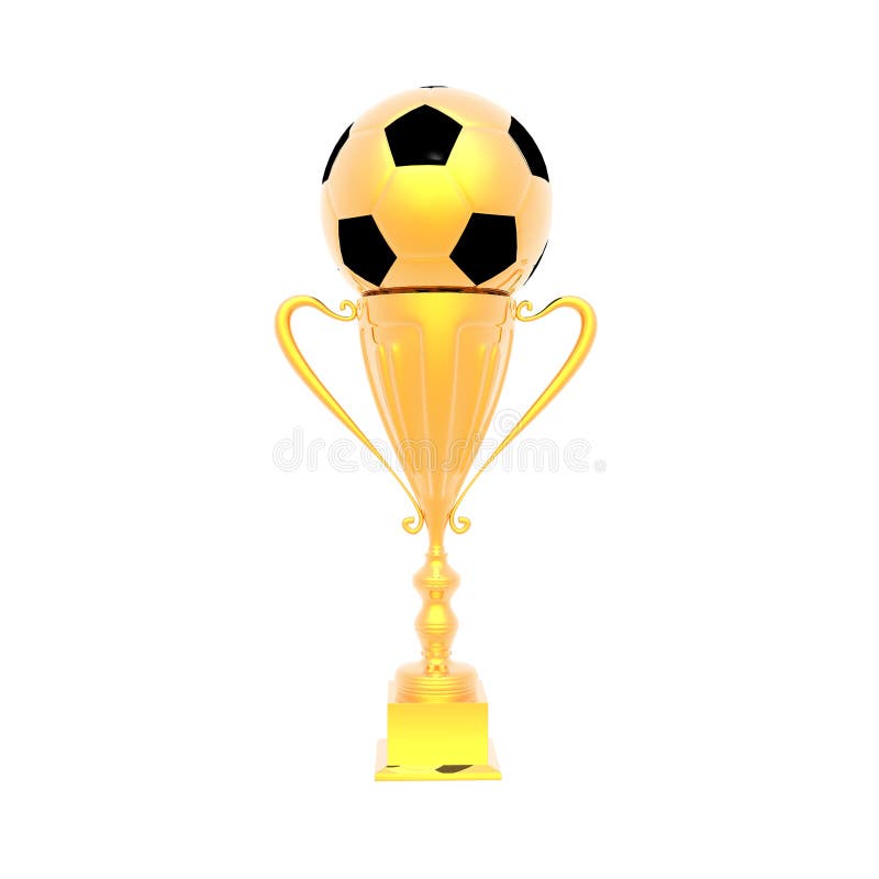 Trophy cup with soccer ball