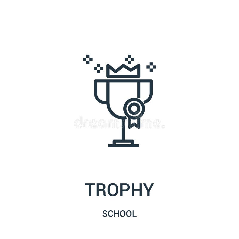 trophy icon vector from school collection. Thin line trophy outline icon vector illustration. Linear symbol for use on web and vector illustration trophy icon vector from school collection. Thin line trophy outline icon vector illustration. Linear symbol for use on web and vector illustration