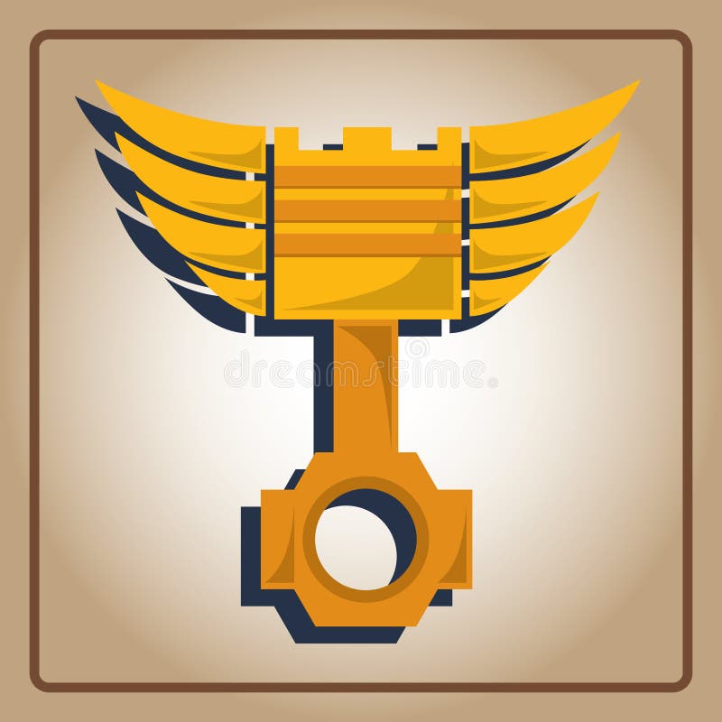 Trophy in Piston Shape. Vector Illustration Decorative Design Stock