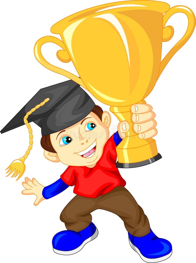 Trophée se tenant licencié d'or illustration libre de droits Trophée se tenant licencié d'or illustration libre de droits