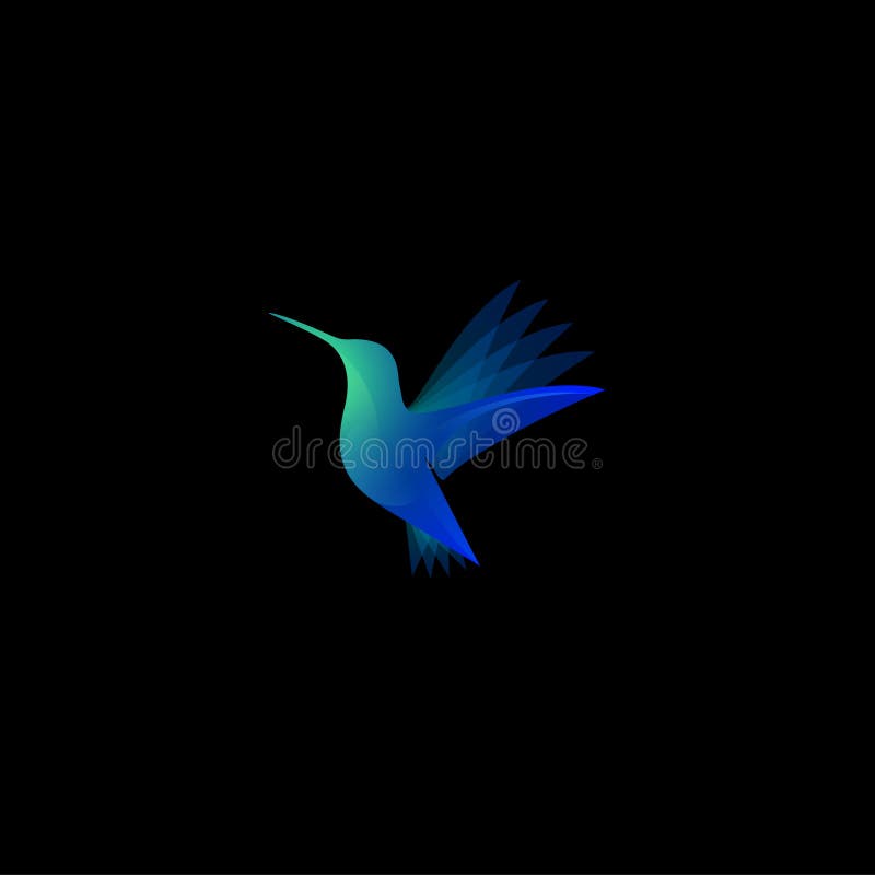 Tropic Bird Illustration. Hummingbird or Colibri Color Transparent Logo  Stock Vector - Illustration of shape, green: 122052593