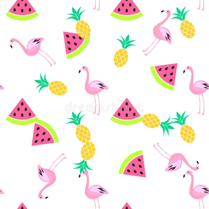 Tropic summer seamless white pattern. royalty free illustration