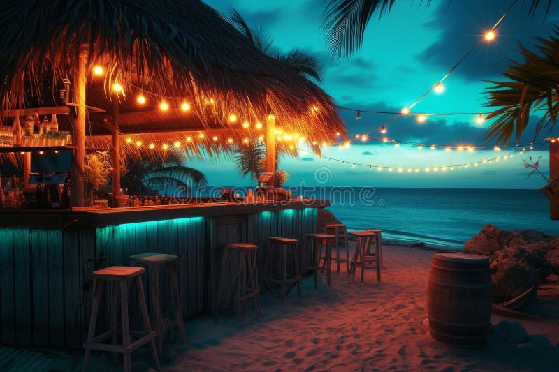 Tropical Beach Bar Ocean Summer Generate Ai Stock Image Image Of Tropical Beach Bar Ocean Summer Generate Ai Stock Image Image Of