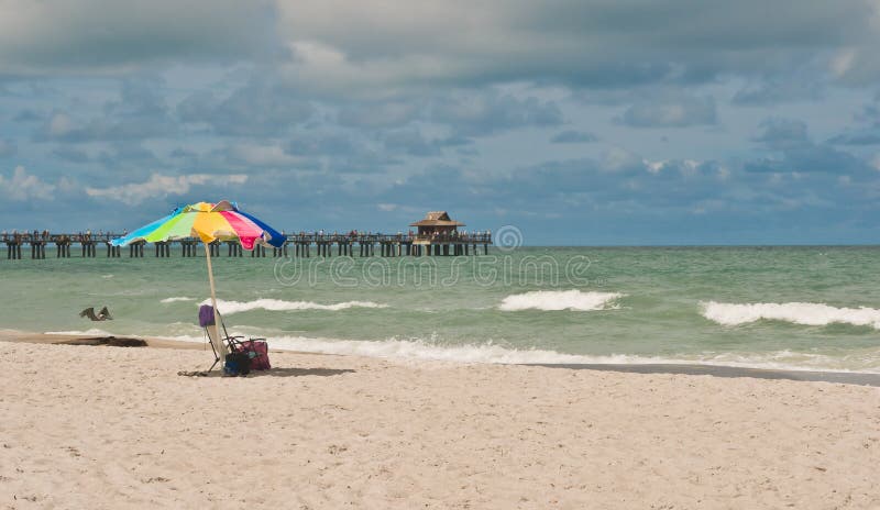 Tropical beach just before a wind storm