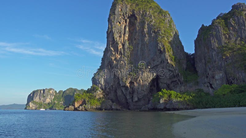 Tropical beach and rocks, Krabi, Thailand 4k