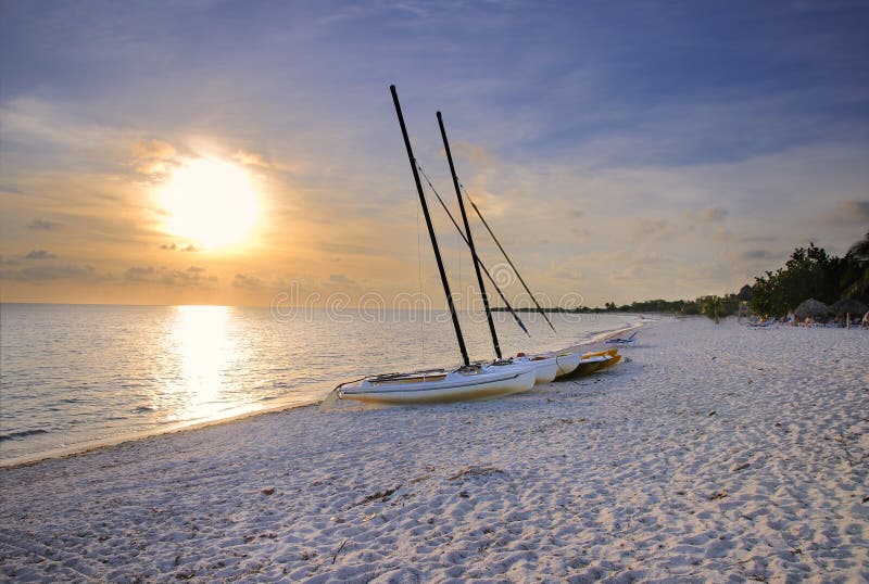 Tropical beach at sunset