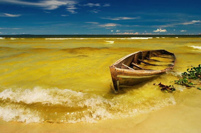 Tropical beach, Victoria Lake, Uganda. Tropical beach, Victoria Lake, Uganda