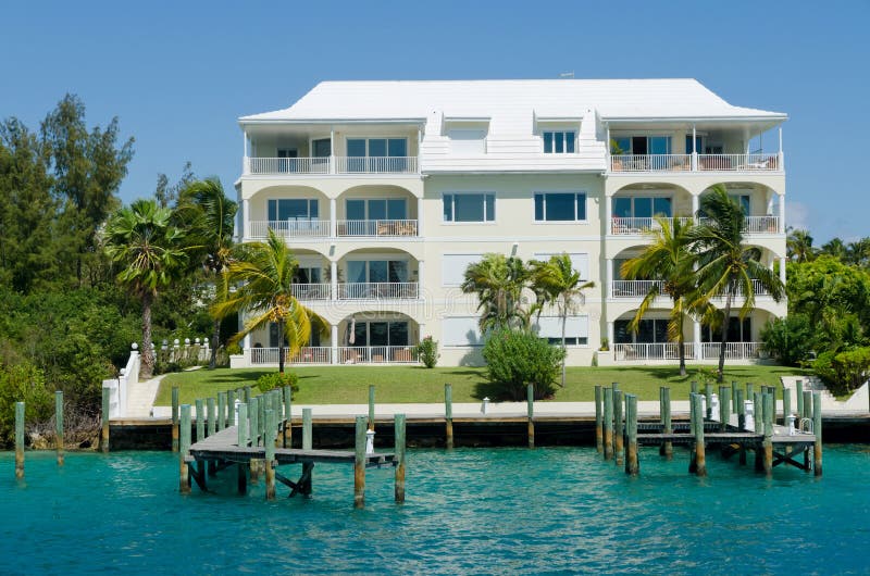 Tropical condo resort stock images