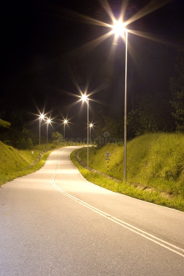 Tropical Country Road at Night Stock Photo Image of road, dawn 9471398