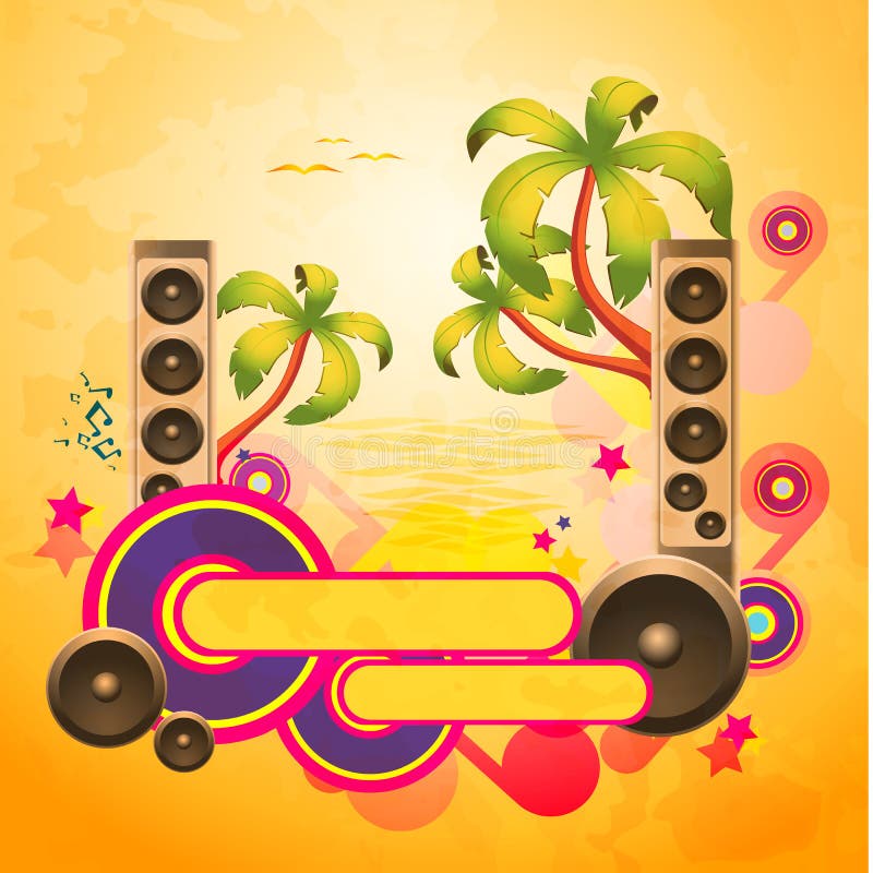 Disco dance tropical music flyer Royalty Free Vector Image