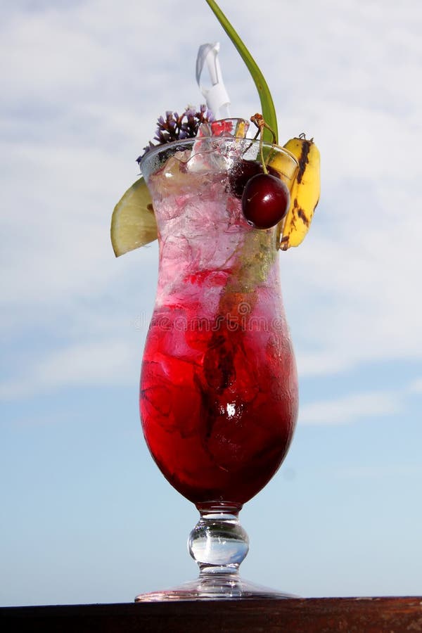 Tropical Drink stock image. Image of fruit, straw, garnish - 12433567
