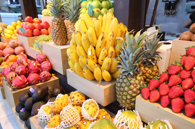 Tropical Fruit Shop Business Display Stock Image - Image of apple ...