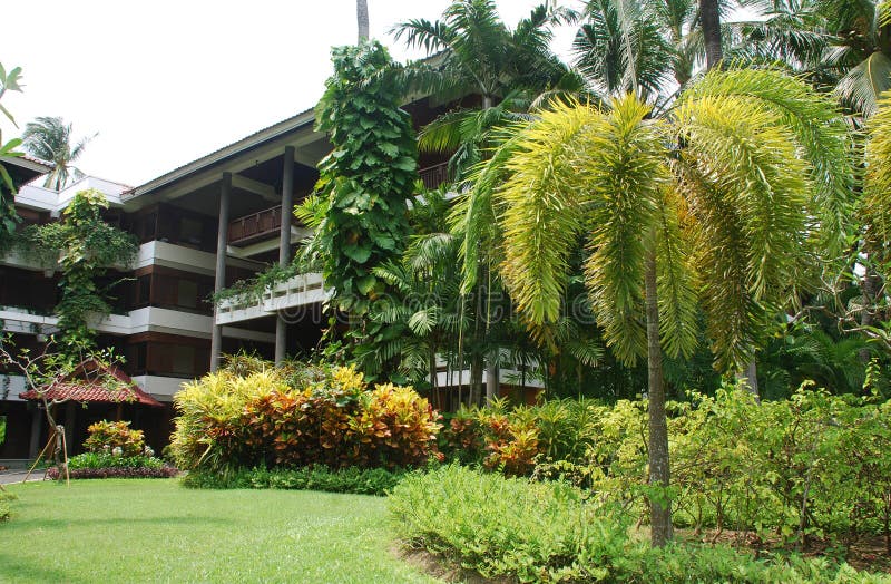Tropical hotel resort in Bali, Indonesia. Luxury hotel resort with tropical garden in Bali, Indonesia stock photography Tropical hotel resort in Bali, Indonesia. Luxury hotel resort with tropical garden in Bali, Indonesia stock photography