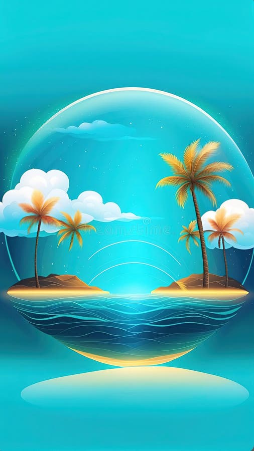 Night Seascape Palm Trees Stock Illustrations – 833 Night Seascape Palm ...