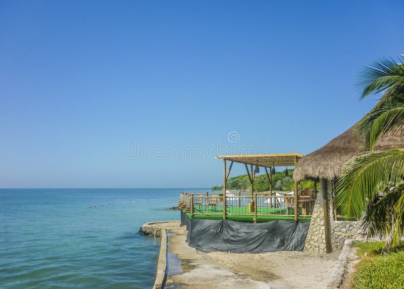 Tropical Island Resort in Cartagena Colombia. Beautiful sunny day at tropical island resort in Cartagena, the most famouse watering place of Colombia stock images Tropical Island Resort in Cartagena Colombia. Beautiful sunny day at tropical island resort in Cartagena, the most famouse watering place of Colombia stock images
