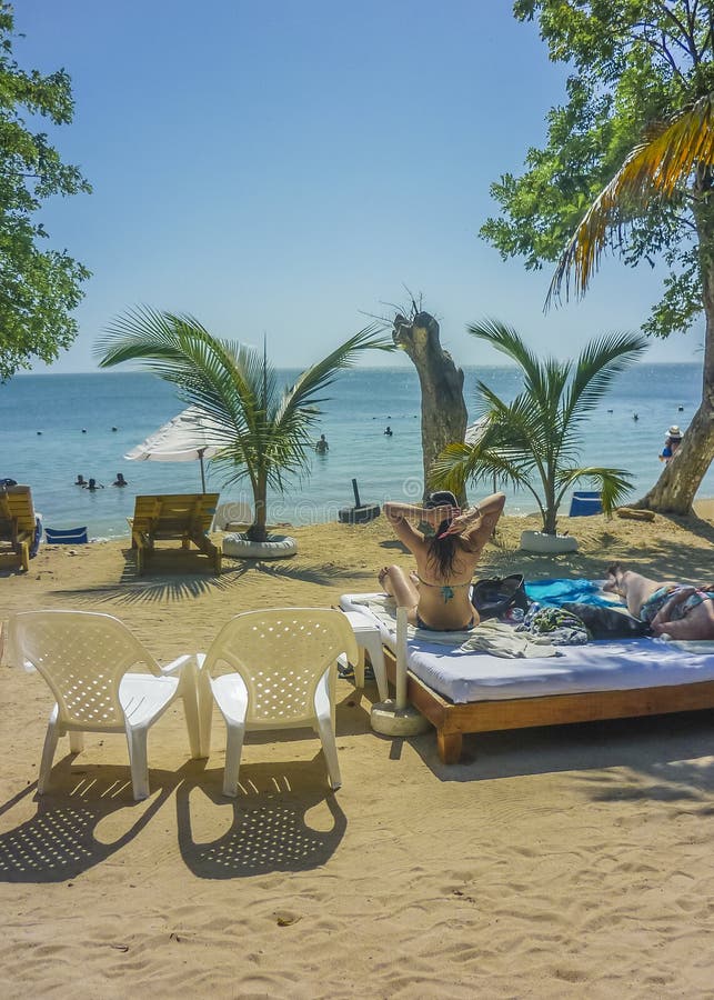 Tropical Island Resort in Cartagena Colombia. CARTAGENA, COLOMBIA, JANUARY - 2015 - Beautiful sunny day at tropical island resort in Cartagena, the most famous stock photo Tropical Island Resort in Cartagena Colombia. CARTAGENA, COLOMBIA, JANUARY - 2015 - Beautiful sunny day at tropical island resort in Cartagena, the most famous stock photo