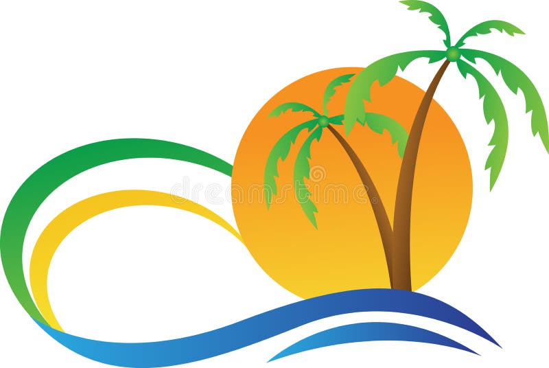 Tropical island. A vector drawing represents tropical island design Tropical island. A vector drawing represents tropical island design