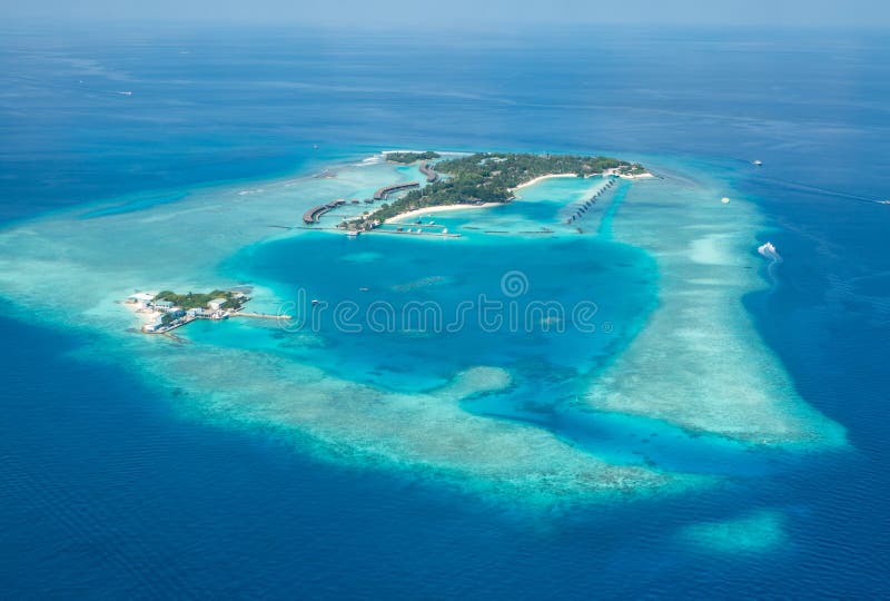 Tropical Islands and Atolls in Maldives from Aerial View Stock Photo ...